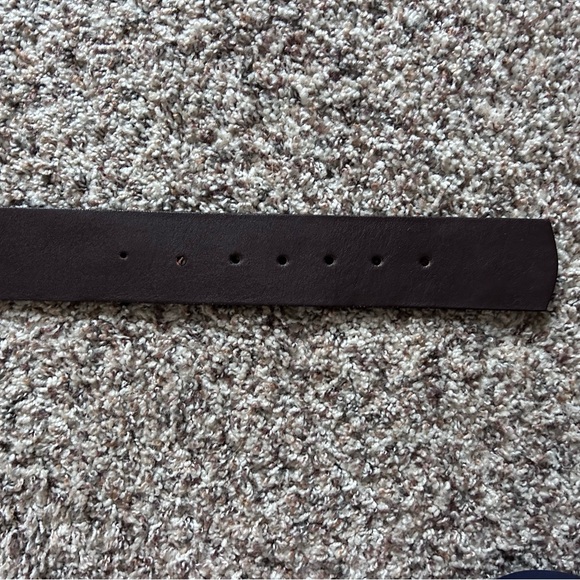 Vera Pelle Vintage Style Brown Leather Belt 2” Wide Distressed Silver Buckle - Picture 7 of 9